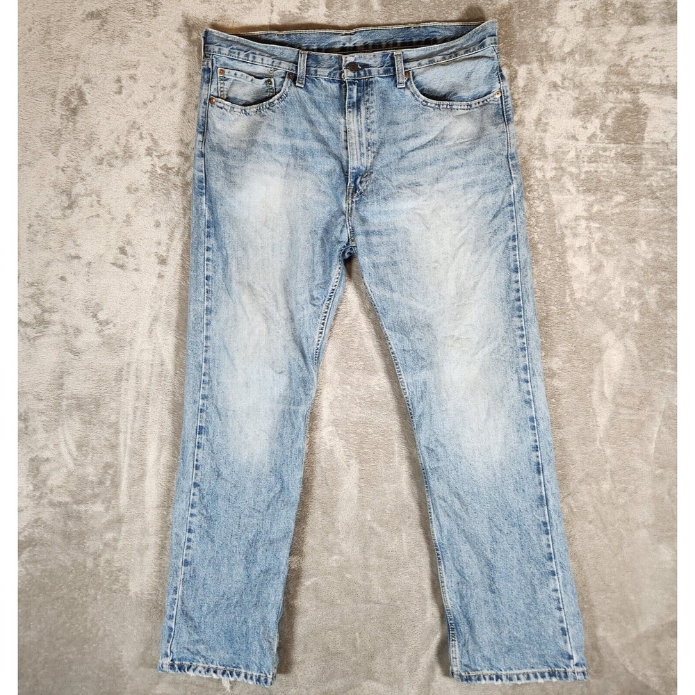 Levi's 505 Jeans Men's 39X30 (Tag 38X30) Blue Denim Regular Fit Heel Bites